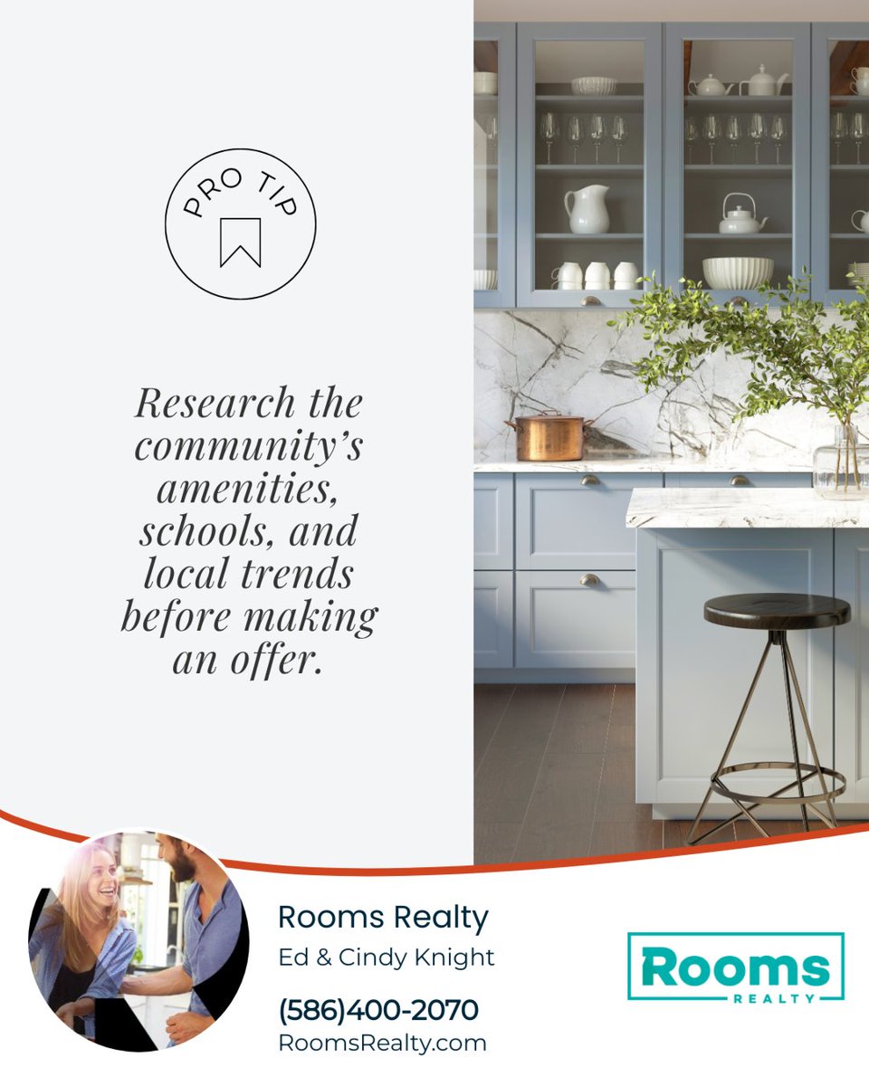 RoomsRealty's tweet photo. Love the home? Research the community before making an offer! It's about matching your lifestyle and investment goals with the right place.

#realestate, #homesforsale, #edandcindyknight, #macombcounty, #oaklandcounty #smartbuying https://t.co/9YW7cg06I0
