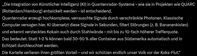 _PeterLehmann_'s tweet photo. Quantenradar + KI gegen Kokain-Kartelle: Jetzt schlägt die Technik zurück.
#Quantenradar #KI #Kokain #Drogenkartell #HamburgerHafen #Rotterdam #Quantenphysik #KünstlicheIntelligenz #SichererHafen #Kartellbekämpfung #Deutschland #Niederlande #TechnikgegenKoks #Volksgesundheit https://t.co/8cFFS9zA2I