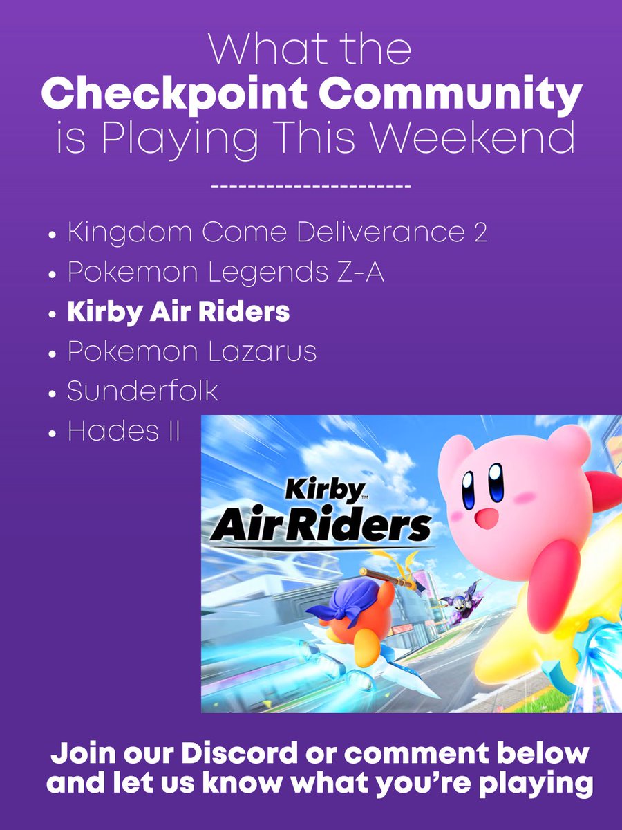 Here's what the Checkpoint community is playing this weekend. hbu?