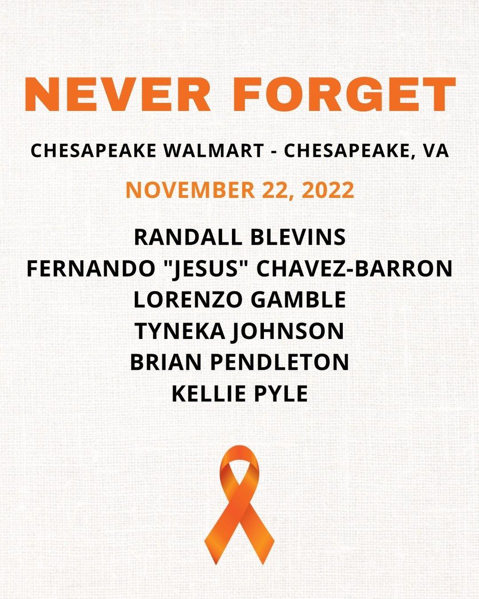 RepThompson's tweet image. Three years ago today, a shooter murdered 6 employees at a Walmart in Chesapeake, Virginia. Today, we remember them, hold their community close, and recommit to action to pass sensible policies to keep our communities safe.