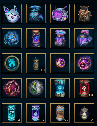 TheZenic's tweet photo. @sysliva @drewlevin Here's my collection!

Orbs, special capsules, in game event tokens, Esport capsules, twitch drops and some special chests. https://t.co/UYbiAQOC7l