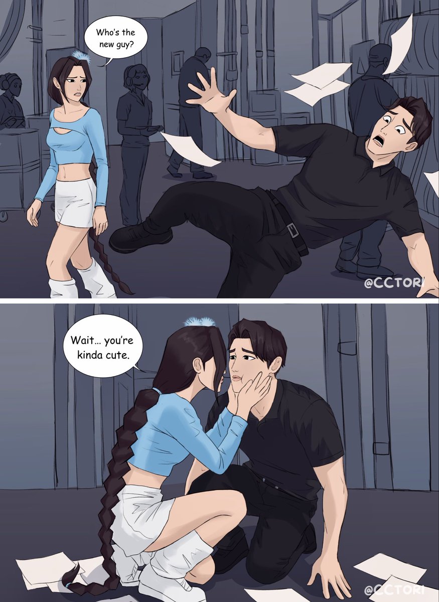 CC_Tori's tweet photo. Headcanon (1/5)
Miyeong met her demon boyfriend when he was badly pretending to be a backstage worker. He’s been acting like her devoted househusband ever since. #KPOPDEMONHUNTERS https://t.co/3fJN8NwDBU
