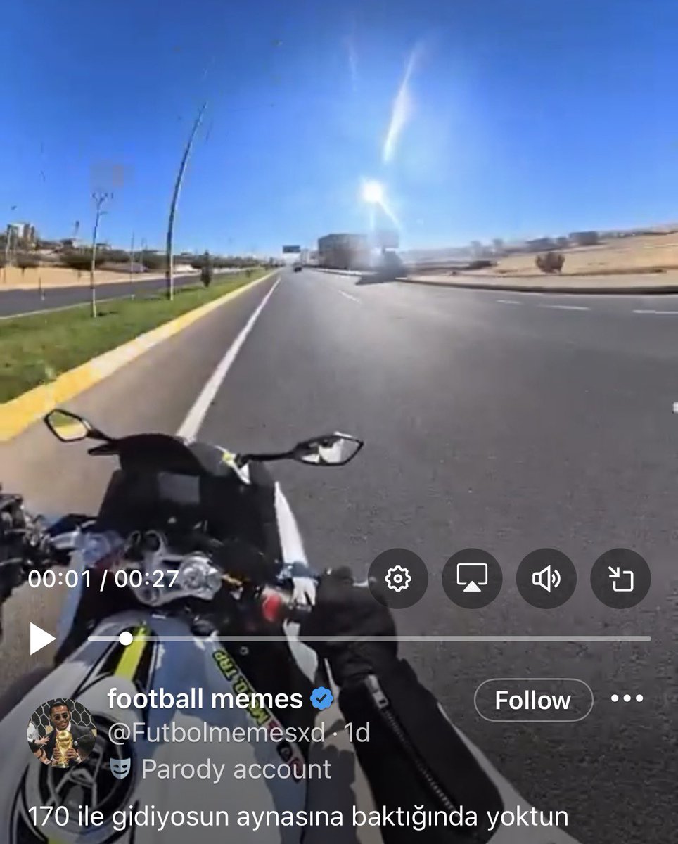 170’le basa basa giderken “önümden çekil” diye kornaya basmaya başladığı yer tam şurası. Kafasına kamera takıp Instagram hesabı açan motorcu teröründen gına geldi.