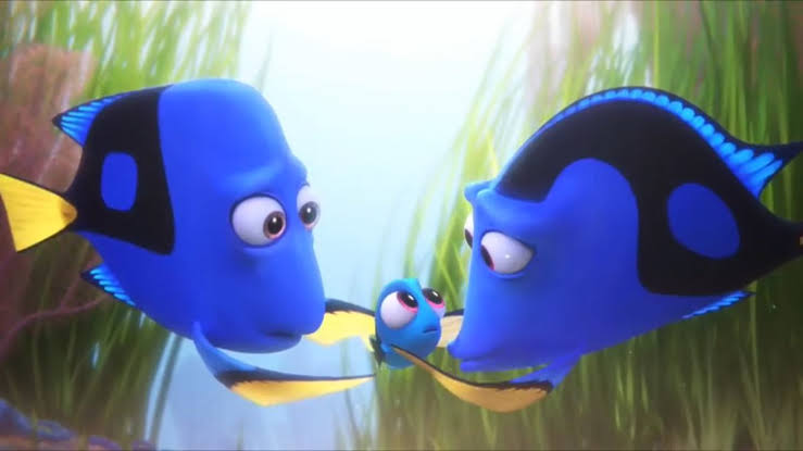 - Droga, como diferenciar um peixe macho de um peixe fêmea numa animação?

- Seios grandes e curvas nas fêmeas?

- São peixes, não dá pra botar isso

- Meu Deus, é o maior desafio da história da animação

- Deixa comigo