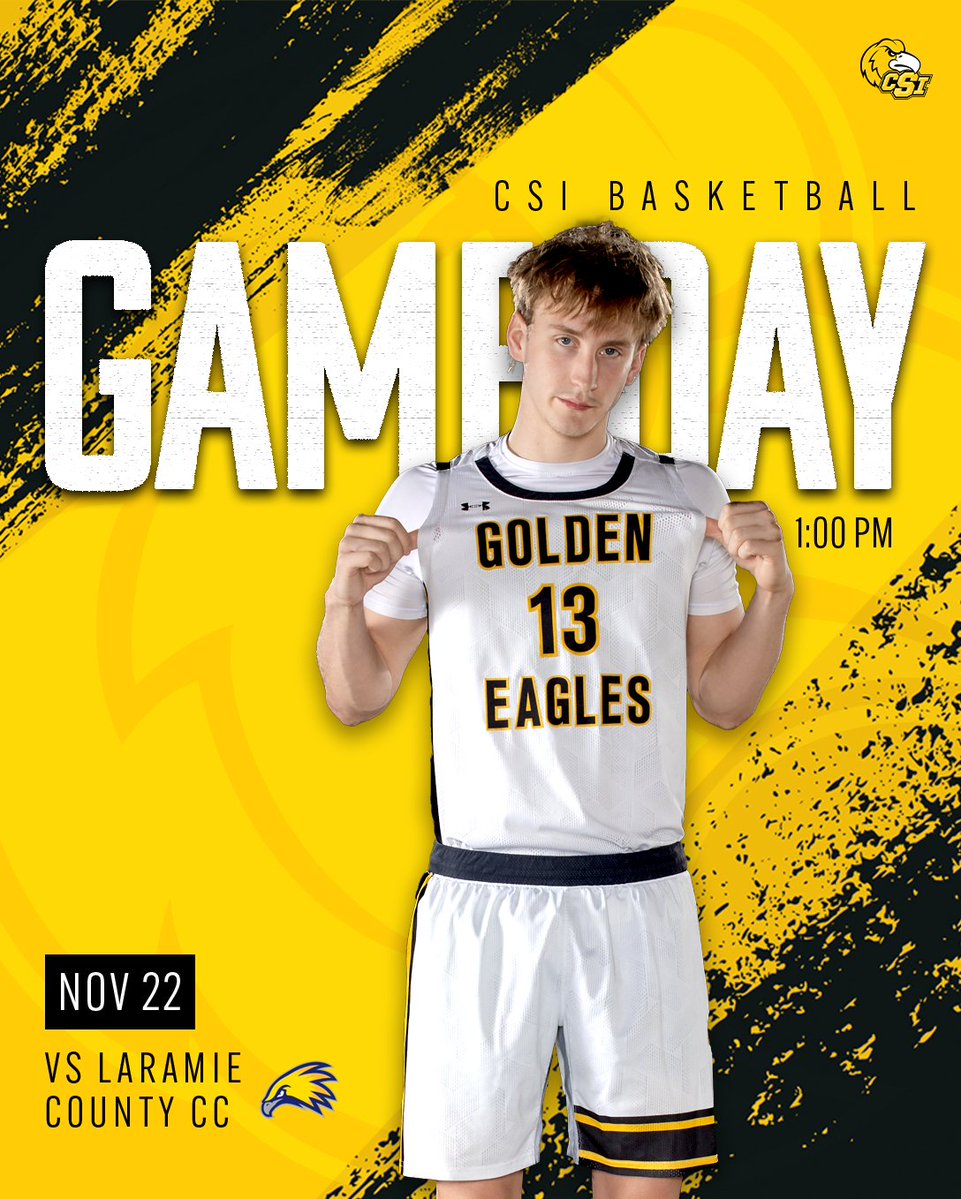 CSI_MBB's tweet image. The Battle of the Golden Eagles! 🦅

Laramie County Tournament Day 2

📍 Cheyenne, WY
⏰ 1 pm MST
🆚 Laramie County CC
📺 youtube.com/@lcccgoldeneag…