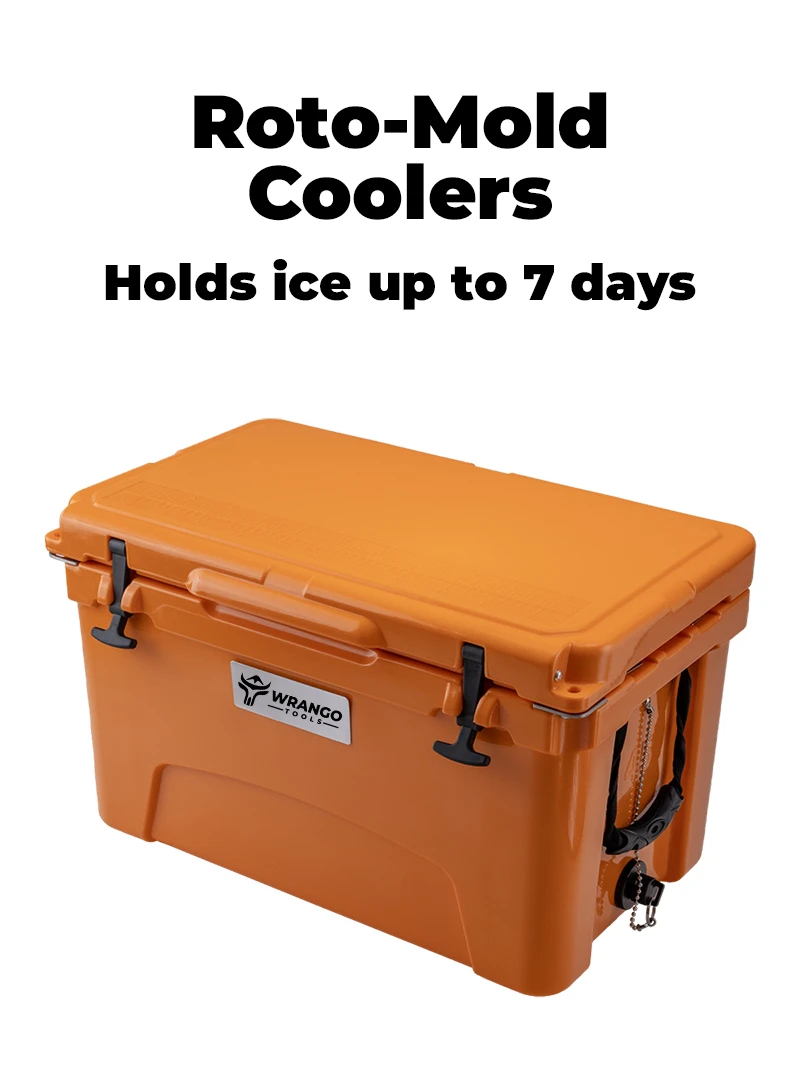 WrangoTools's tweet image. 50% off all roto-mold coolers. They can hold ice up to 7 days, and are almost indestructible. The drain plug with attached metal cord is nice so you don&apos;t lose the plug. The 45Q is on sale for $114.99 - Amazing deal until we sell out! Only about 100 left!  #camping #overlanding