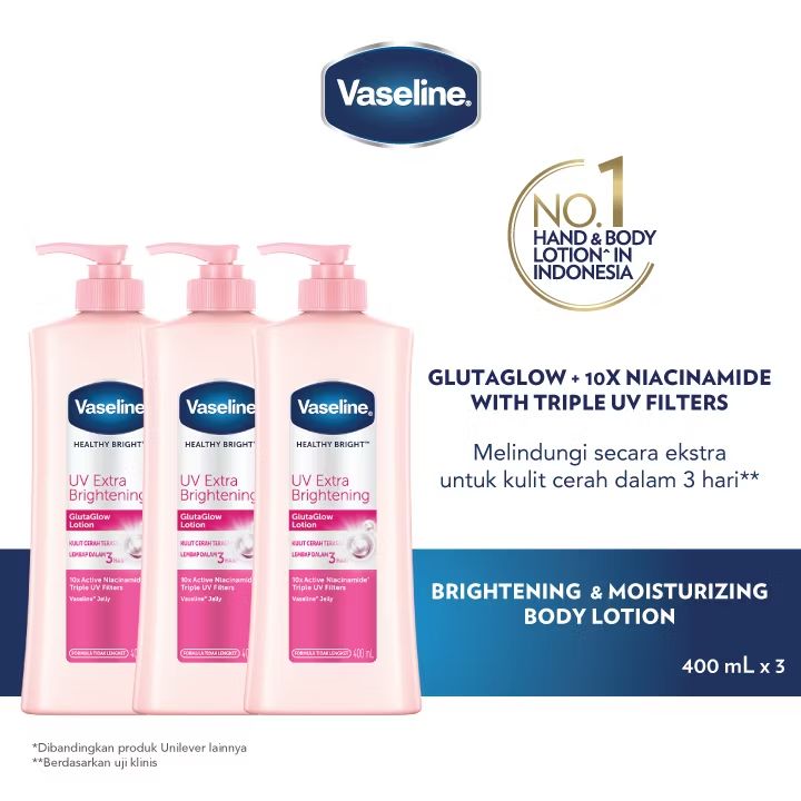 rakcura3's tweet photo. Cek Vaseline Healthy Bright UV Brightening Lotion 400ml Triplepack dengan harga Rp140.000. Dapatkan di Shopee sekarang! https://t.co/SCtfUgSvwG https://t.co/1hxtiAFzpJ