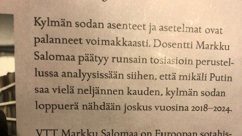 RusiAlpo's tweet image. Tri Markku Salomaa (1954-2024) arvioi 2015 toisen kylmän sodan kärjistyvän vaaralliseksi sotilaalliseksi konfliktiksi 2018-2024, mikä tapahtui 2022. Hän piti virheenä että Suomi hävitti kahden sodan ajan panssariprikaatin verran aseistusta 2014. Haastateltiinko häntä #YLE #HS ?