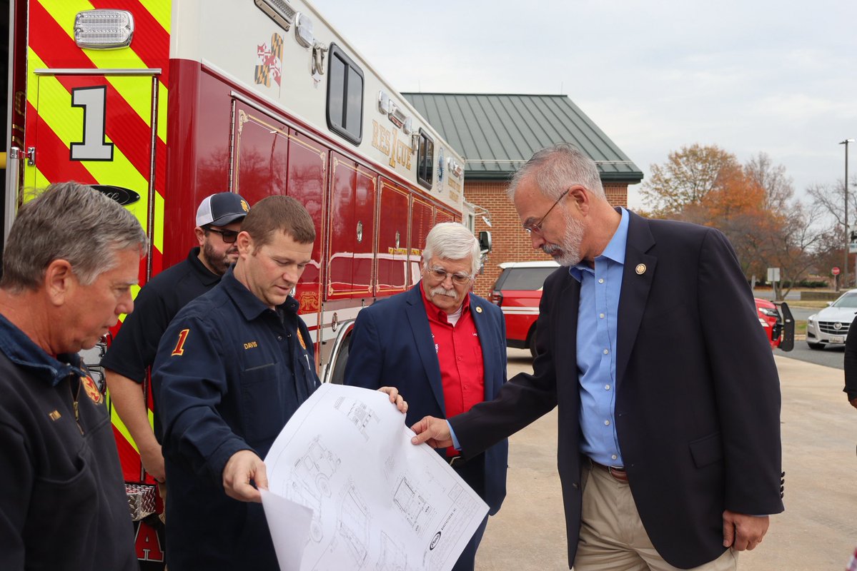 RepAndyHarrisMD's tweet image. Yesterday, I visited the Rescue Fire Company in Cambridge to present a U.S. Capitol-flown American flag and announce federal funding for a new replacement engine serving Cambridge and the surrounding Eastern Shore community. These men and women answer the call at every hour,…