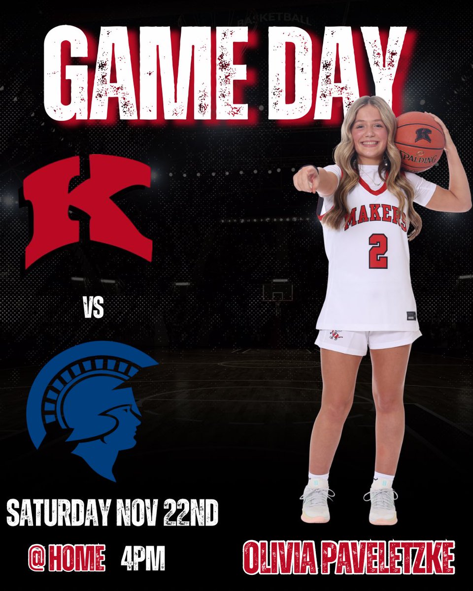 GBBKimberly's tweet photo. Everyone’s favorite day of the week is back. GAMEDAY! Makers welcome in the Spartans of Brookfield East for a top 10 showdown to start the year! JV tips at 2:30 with varsity to follow! Livestream: https://t.co/OpMikgC3ca https://t.co/b1Yaqf9pDb