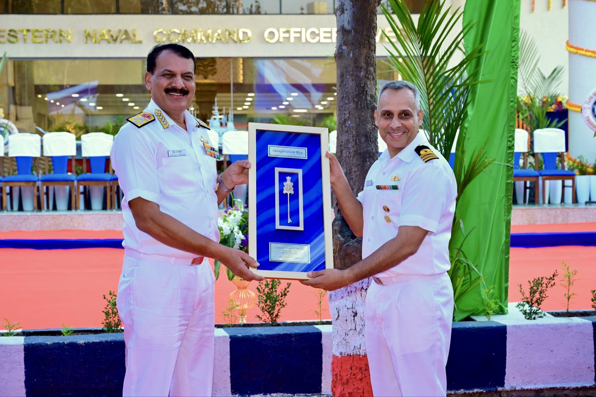 IN_WNC's tweet image. Adm Dinesh K Tripathi, #CNS, inaugurated the new #WNC Officers Mess Tower, named Sumeru, on 22 Nov 25 in presence of VAdm Krishna Swaminathan #FOCINC #WNC and other senior serving and veteran dignitaries.

#Sumeru is a 22-storey landmark featuring over 200 officer quarters with…
