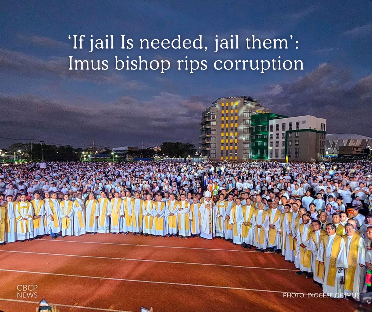 At a Saturday Mass, Bishop Reynaldo Evangelista of Imus urged vigilance against government corruption, telling Catholics, “If someone needs to be jailed, then they should be jailed.” Read more: tinyurl.com/4aeyujr6