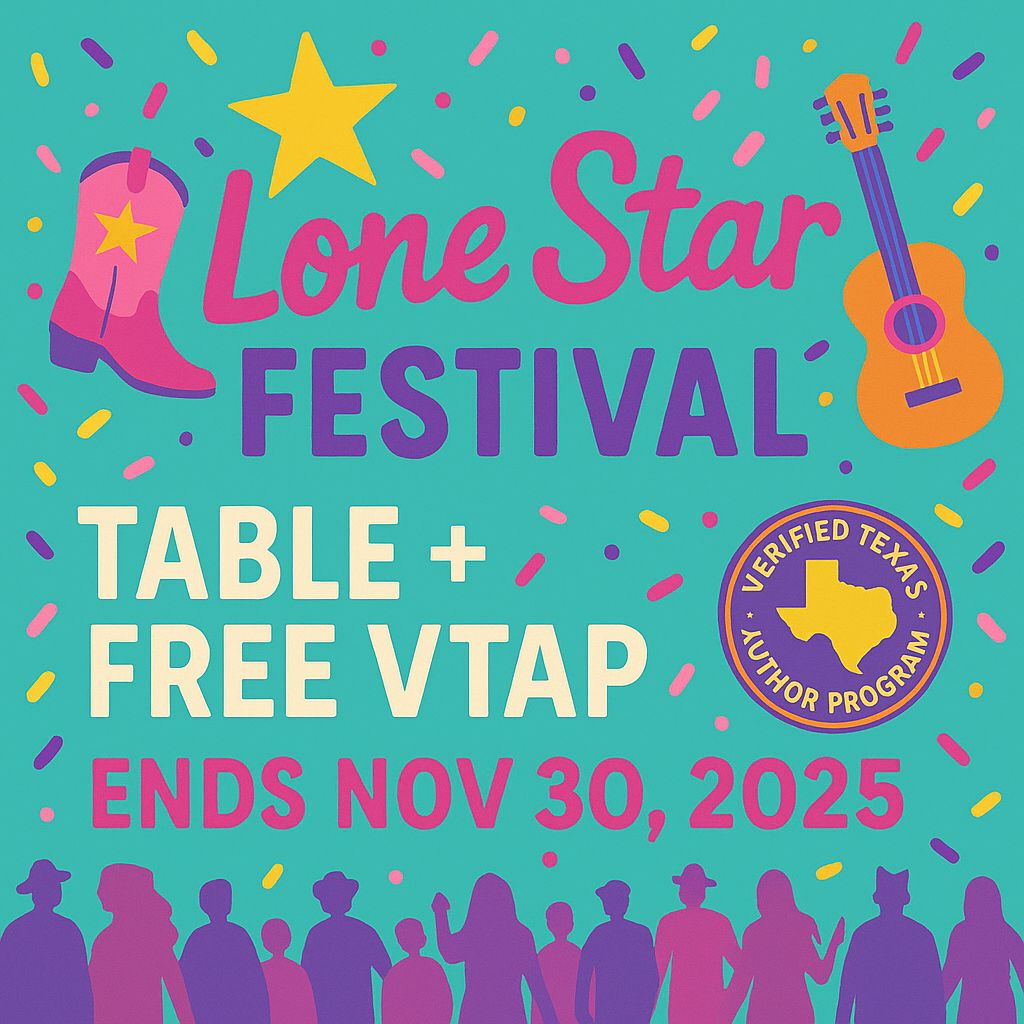 Ready for 2026 momentum?
Start with Lone Star Festival readers and carry the VTAP seal everywhere you pitch. Table purchase = FREE VTAP through Nov 30, 2025 → buff.ly/9b1g65z
#TexasLit #AuthorEvents LSF26.com