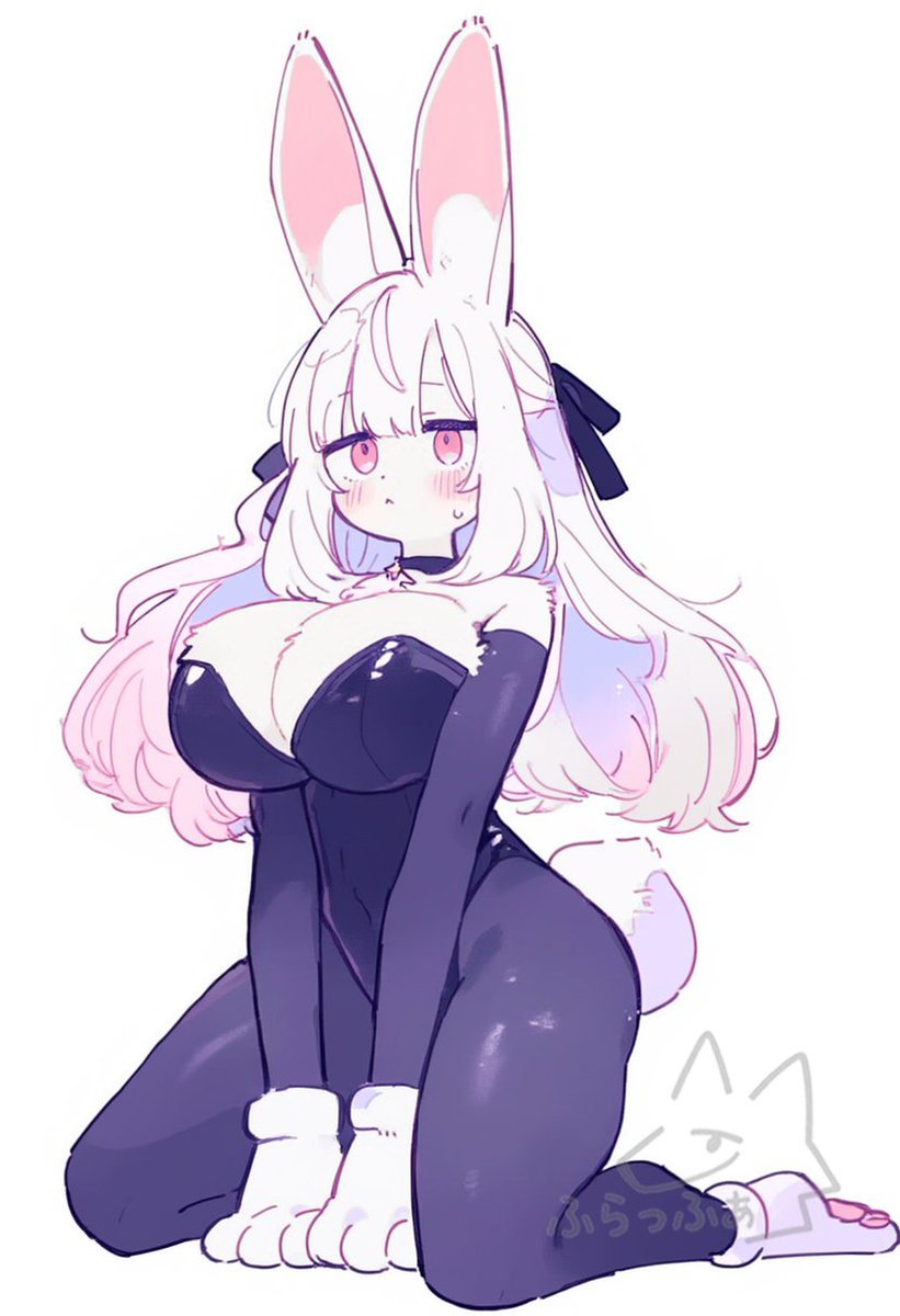 kemono_aiart's tweet image. 久しぶりの登場に緊張するうさぎさん🐰💧