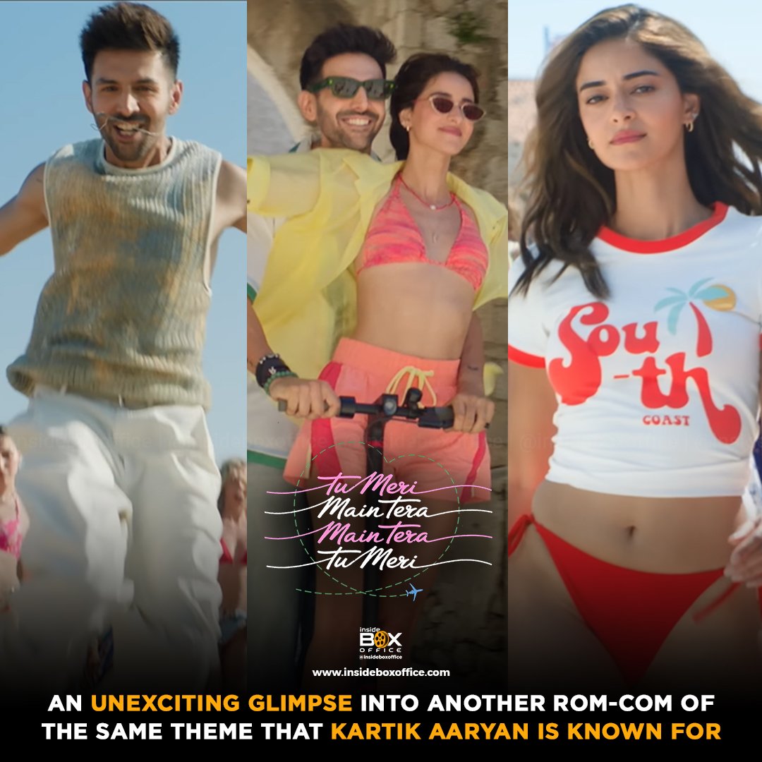 InsideBoxOffice's tweet image. The #TuMeriMainTeraMainTeraTuMeri teaser shows that the film would be a very generic rom-com offering  nothing new or exciting for the audience. Additionally, it makes you feel that #KartikAaryan was better off copying #AkshayKumar.

 #AnanyaPanday #SameerVidwans #NamahPictures
