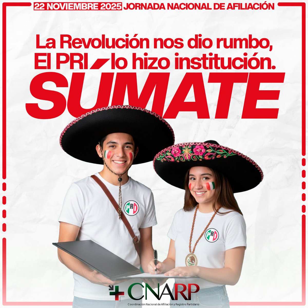 El legado de la Revolución nos recuerda que México se transforma con participación real. 🇲🇽
Hoy tu voz cuenta. Afíliate en tu Comité Estatal o Municipal.
#OrgullosamentePRI <a href="/alitomorenoc/">Alejandro Moreno</a> <a href="/caroviggiano/">Carolina Viggiano</a> <a href="/PRI_Nacional/">PRI</a> <a href="/CnarpPri/">CNARP</a>