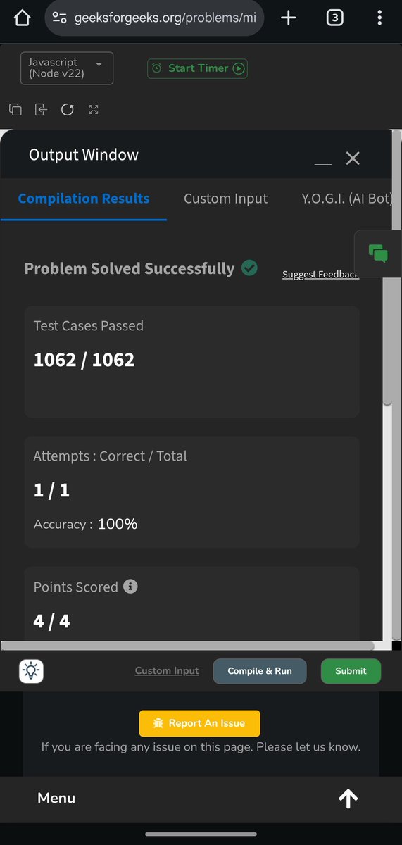 Pratikshak19332's tweet image. 🎉 Completed 437 days of @geeksforgeeks #potd! 🚀

Approach:
Use Union-Find to count connected components.
If edges &amp;lt; V−1 → impossible.
Otherwise, union all pairs and the answer is components − 1.

#GeeksforGeeks #DSU #Coding