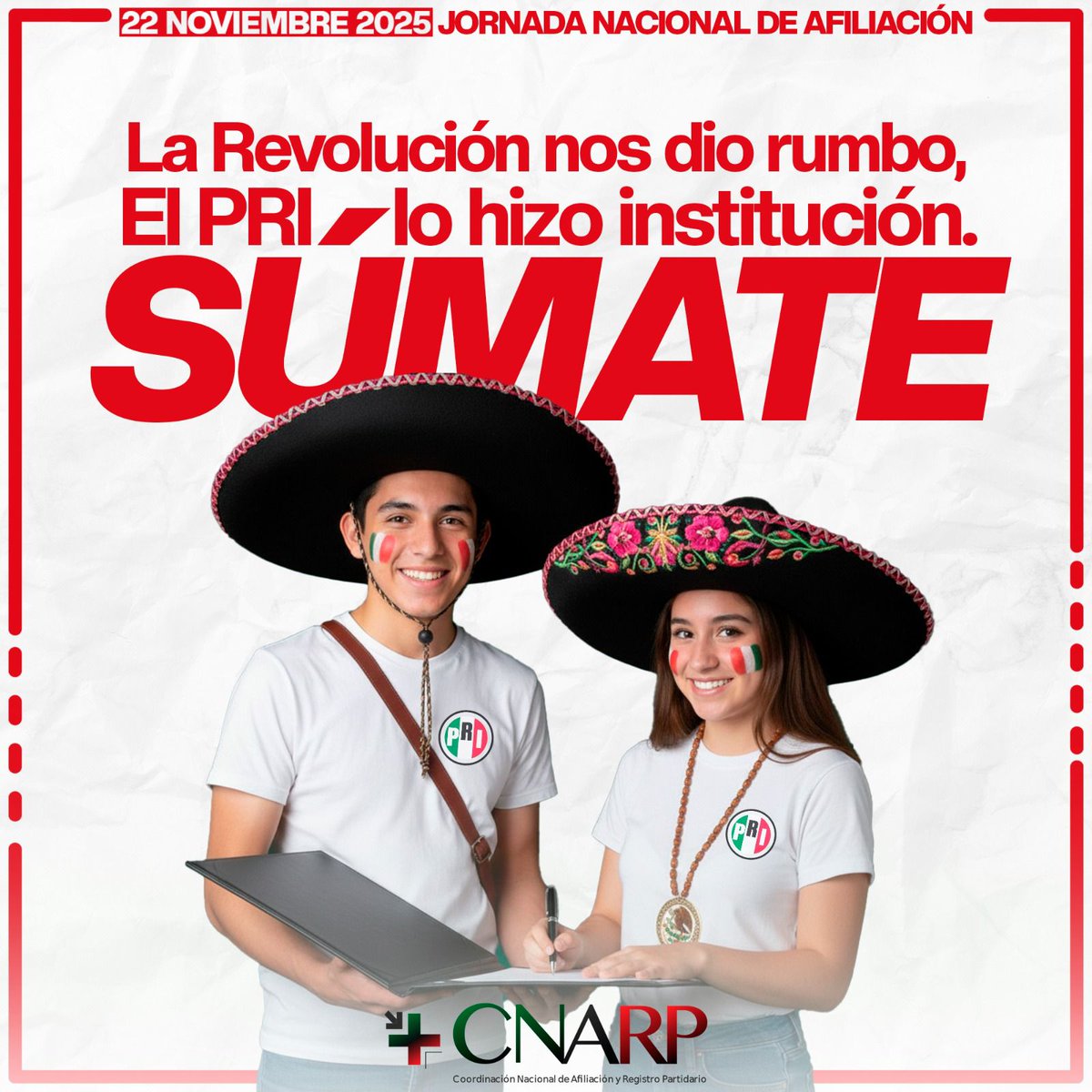 Hoy, tenemos la oportunidad de decidir el rumbo del país. Nuestro compromiso con México se construye todos los días, con participación, con orgullo, con unidad.

🤝 ¡Da el paso! Acércate a tu Comité Directivo Estatal o Municipal y AFÍLIATE.
Tu voz, tu fuerza, tu país. 🇲🇽