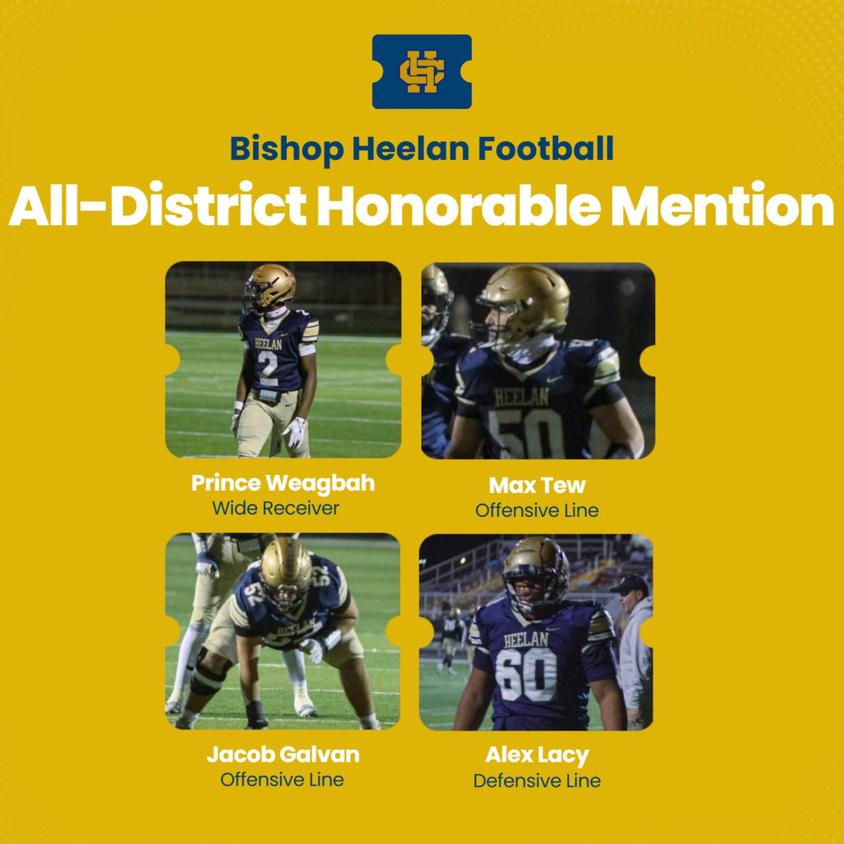 Congratulations to our All-District Football players.  The Crusaders were well represented!