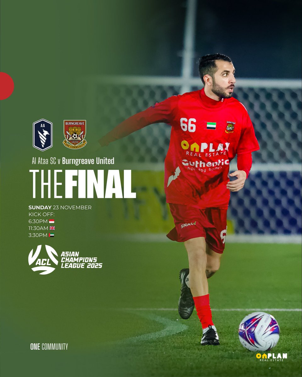 burngreaveutdfc's tweet image. Tomorrow our Mini Football side take on Al Ataa SC in the Final of the Asian Champions League tomorrow in Indonesia 🇮🇩 ! Come on Burngreave!

Kick Off times:
🇬🇧 - 11:30am
🇦🇪 - 3:30pm
🇮🇩 - 6:30pm

#BURNGREAVE #MINIFOOTBALL