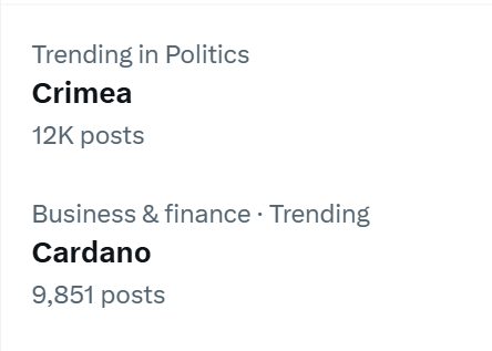 Sssebi's tweet image. Cardano is trending on X🔥