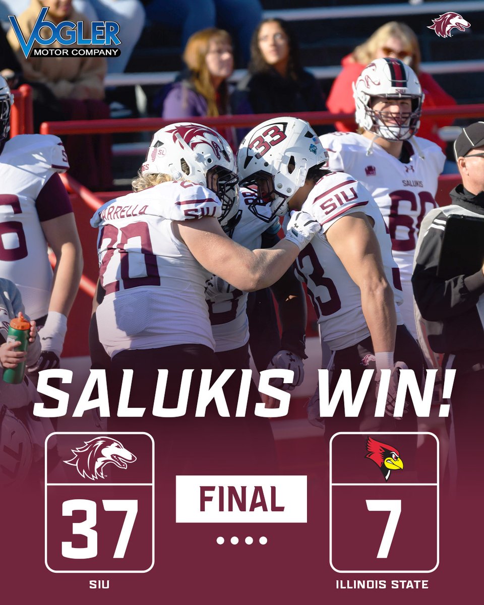 SIU_Football's tweet image. Ending the regular season the right way… with a W!

#Salukis | #BuiltFor