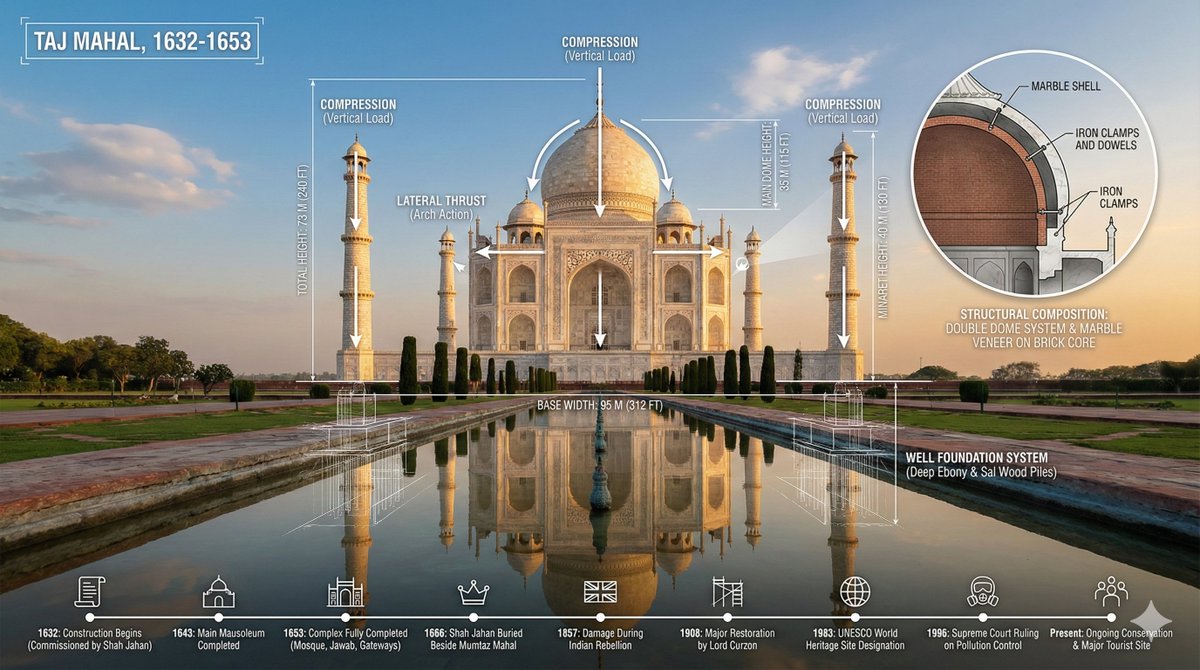 fromCharanRaghu's tweet photo. I forced "Gemini Nano Banana Pro" to ignore the scenery and focus on the science.

The result ? The 7 Wonders of the World, stripped down to their engineering DNA.

A visual thread on Architecture Deconstructed: 🧵👇
@GoogleIndia @NanoBanana_labs 
#nanobanana #Gemini #AIArt https://t.co/QIoOBdqKXL