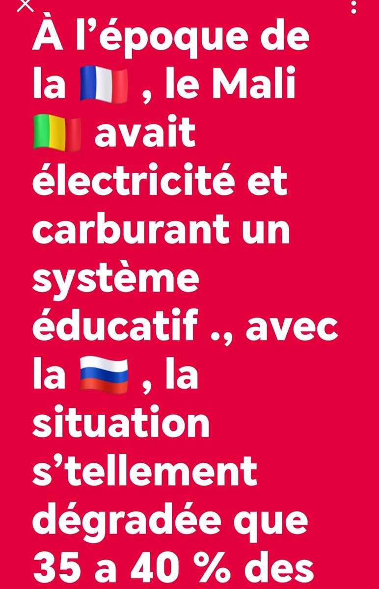 Ivoirowsky's tweet image. Avec la #France, le #Mali avait de l&apos;électricité, des hôpitaux, des écoles. Avec les russes de #Poutine, le Mali n&apos;a ni électricité, ni sécurité, ni école, ni  carburant ⛽