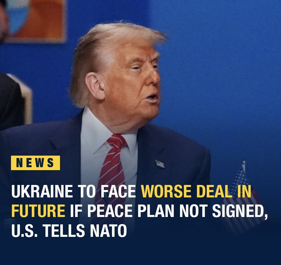 When there is war, there are always consequences.

In my opinion … the loss of land is a small price to pay for saving lives.

Ukraine is under pressure from the Trump administration to sign a peace deal by Thanksgiving Thursday or face a loss of intelligence sharing as well as