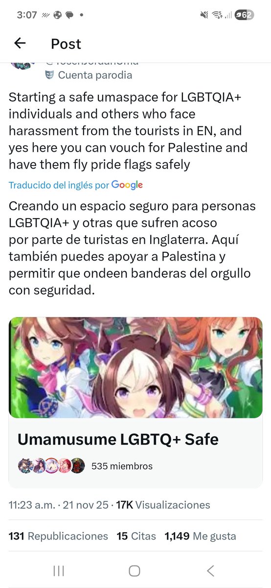 maria_mart25179's tweet image. &quot;Umamusume Lgtv, apoyar a Palestina, ondear banderas del orgullo, por parte de turistas&quot;

Me tienen podridos estos cabrones