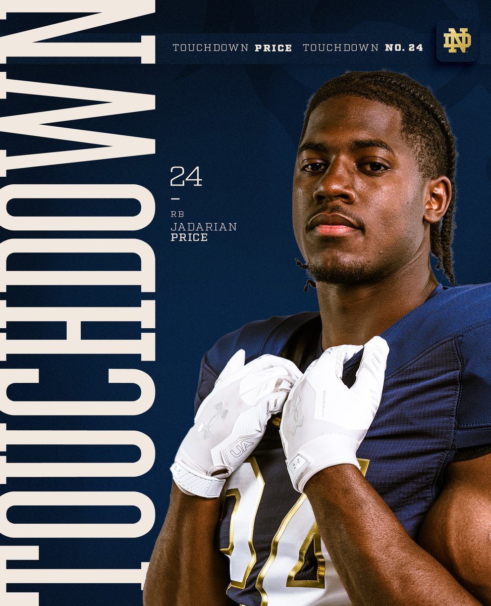 NDFootball's tweet image. TOUCHDOWN IRISH ☘️

#GoIrish☘️ | @Jadarian15