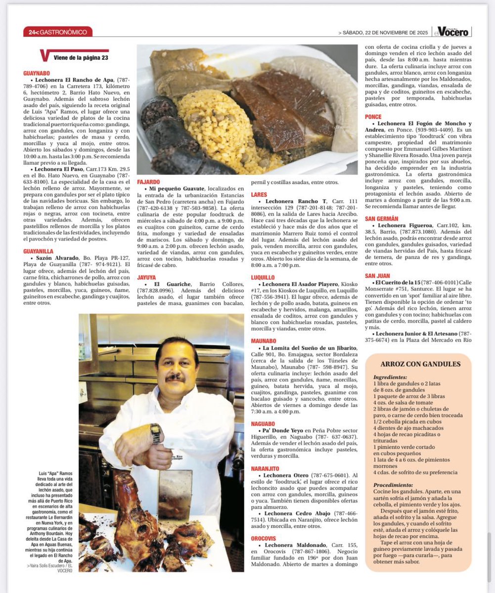 gobiernodepr's tweet image. Puerto Rico celebra la Ruta del Lechón 2025, resaltando el valor de nuestras lechoneras y su carne 100% local. Reconocemos a los comerciantes que preservan esta tradición que impulsa la economía y el turismo interno. ¡Gracias por elevar el sabor y el orgullo boricua!