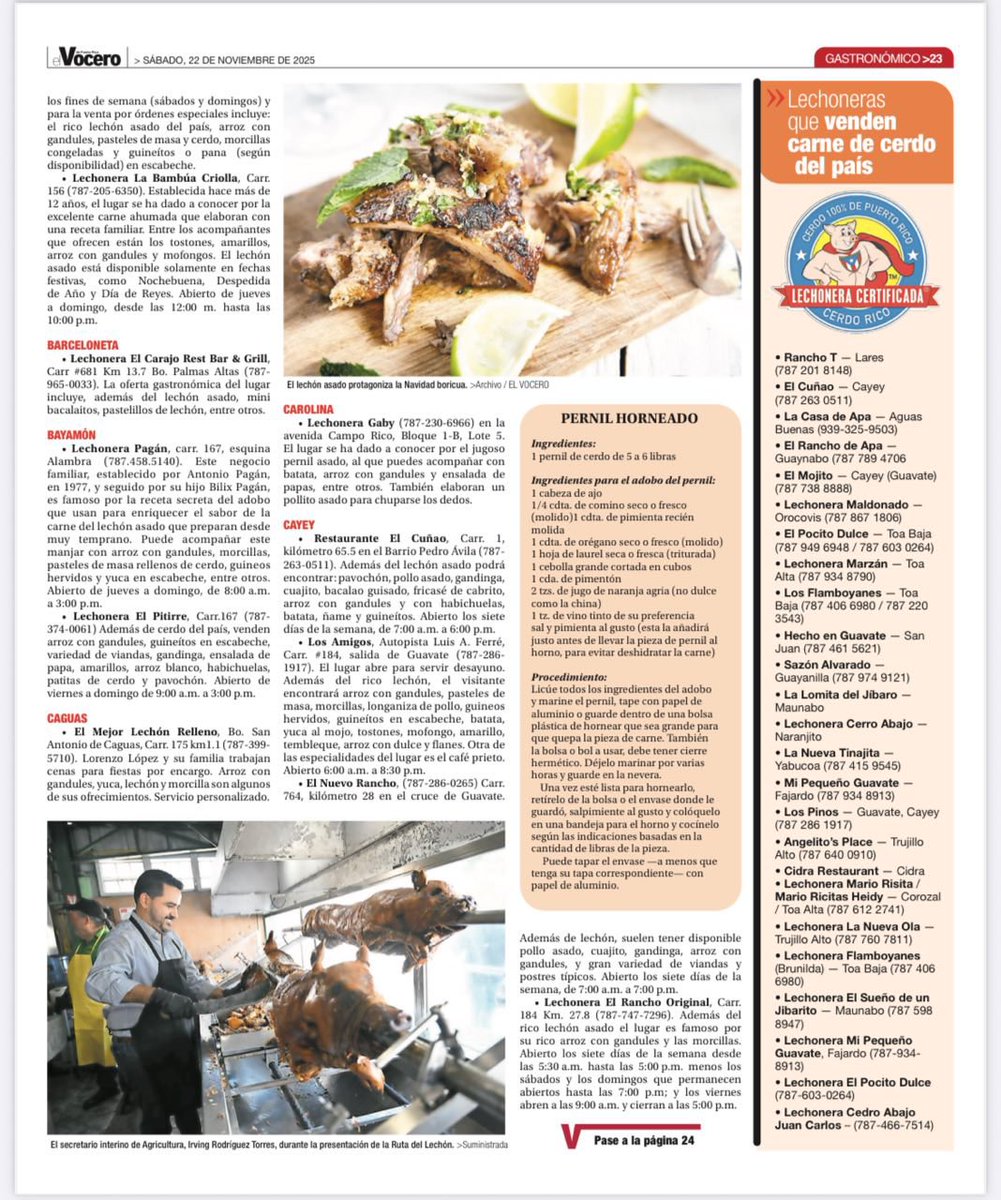 gobiernodepr's tweet image. Puerto Rico celebra la Ruta del Lechón 2025, resaltando el valor de nuestras lechoneras y su carne 100% local. Reconocemos a los comerciantes que preservan esta tradición que impulsa la economía y el turismo interno. ¡Gracias por elevar el sabor y el orgullo boricua!