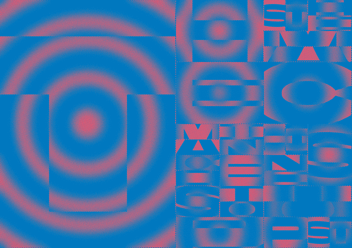 joki_hirooka's tweet image. BBH Sans Bartleをクリッピングパスにしてパターンハーフトーン逆転（halftone: &apos;circle&apos;）
#dailycoding #p5js