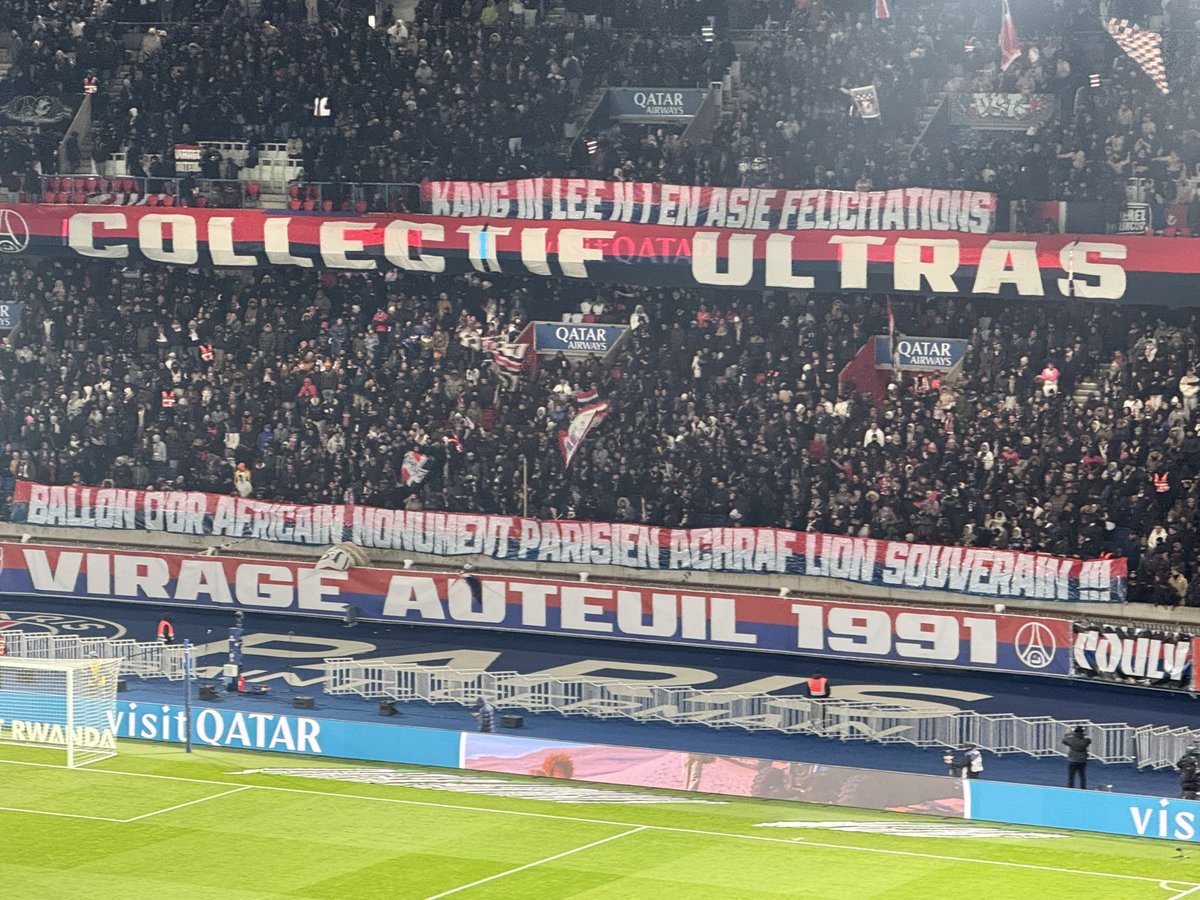 <a href="/Co_Ultras_Paris/">Collectif Ultras Paris</a> : « Lee Kang In numéro 1 en Asie… Félicitations »

« Ballon d’or africain monument parisien Achraf lion souverain… » #PSGHAC | <a href="/ligue1plus/">L1+</a>