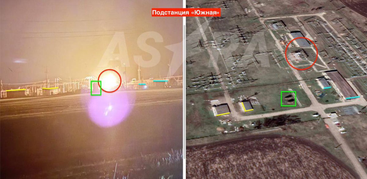 Occupied Donetsk ❗ 
💥⚡❌ The "Yuzhnaya" electrical substation was attacked presumably by a drone in the occupied Donetsk region near occupied Shakhtarsk. After the attack by the Armed Forces of Ukraine on several energy facilities in the occupied part of Donetsk region, the