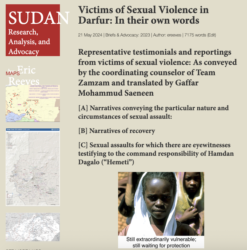 Since 2019, Team #Zamzam has been providing critical support to girls &amp; women in #Darfur #Sudan 🇸🇩 who have survived brutal sexual violence carried out by the #RSF. Read their harrowing testimonies alongside powerful stories of resilience &amp; healing. #MustRead #KeepEyesOnSudan 👁️