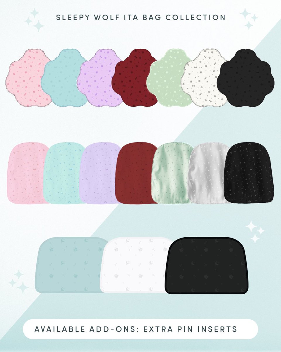 Each ita bag comes with 1 matching color insert included, but we also have several extra color pin inserts unlocked and available under ADD-ONs for each bag! 🌈✨

tinyurl.com/sleepywolfitab…