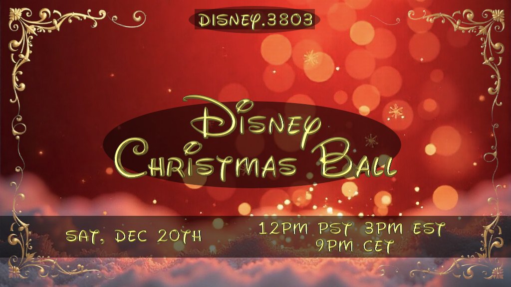 Our Disney Christmas Ball is coming up on Saturday, December 20th at 12pm PST / 3pm EST / 9pm CET!

Learn more here: discord.gg/CRhYxCUZeC?eve…