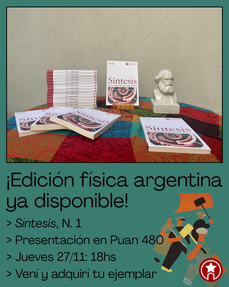 ¡Edición física argentina ya disponible! ⭐️

Acercate y adquirí tu ejemplar en la presentación de Síntesis, N. 1 ⚙️

“Organizar la acción: conocimiento dialéctico y subjetividad política revolucionaria” 🛠️

Jueves 27/11, 18hs 🗓️
Facultad de Filosofía y Letras UBA 📍