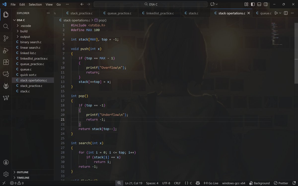 kingxavid's tweet image. It&apos;s 3AM and I cannot sleep... Therefore I am legally obliged to try out interesting vscode features such as backgrounds...

Have you tried it yet? It makes me think I&apos;d open vscode more often now.

#vscode #coding #programming