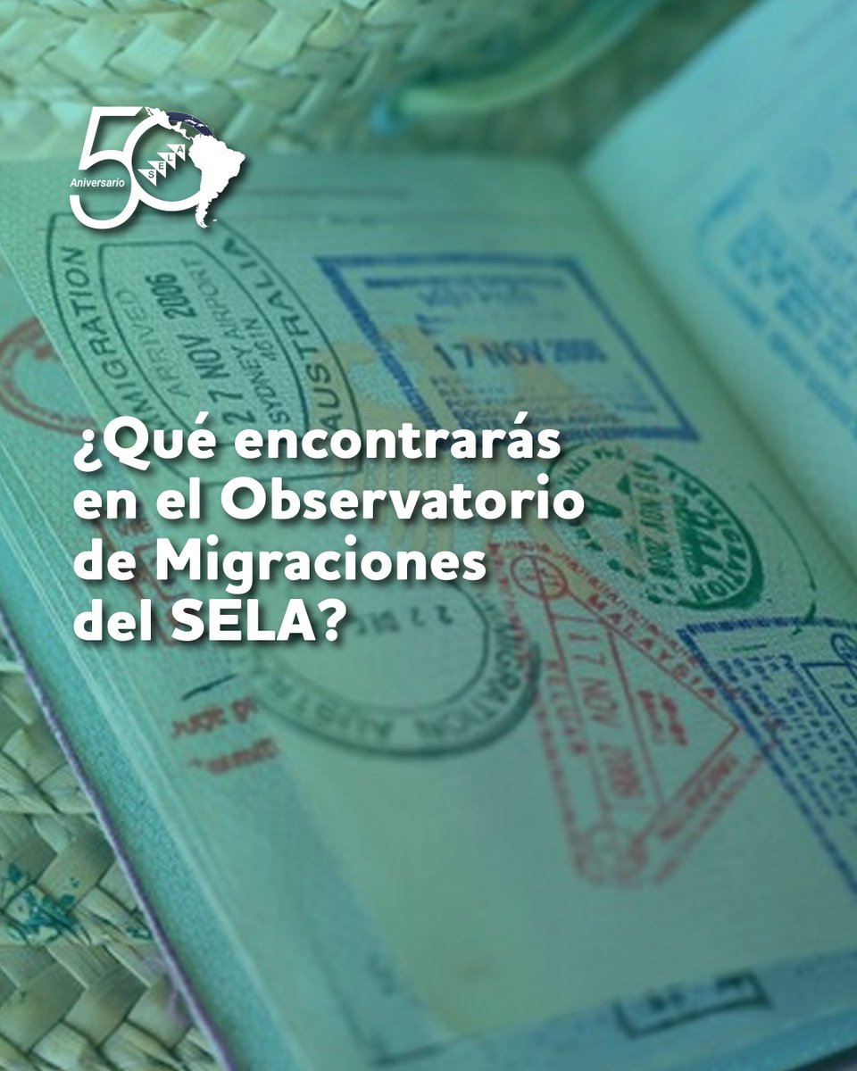 SELAInforma's tweet image. 📊 ¿Qué encontrarás en el Observatorio de Migraciones del SELA? 🌎🔍
 
🧭 Esta plataforma integral cuenta con cinco áreas clave para entender la movilidad humana en América Latina y el Caribe ⏬
 
🤝 Gobernanza migratoria: marco legal, instituciones responsables y seguimiento de…