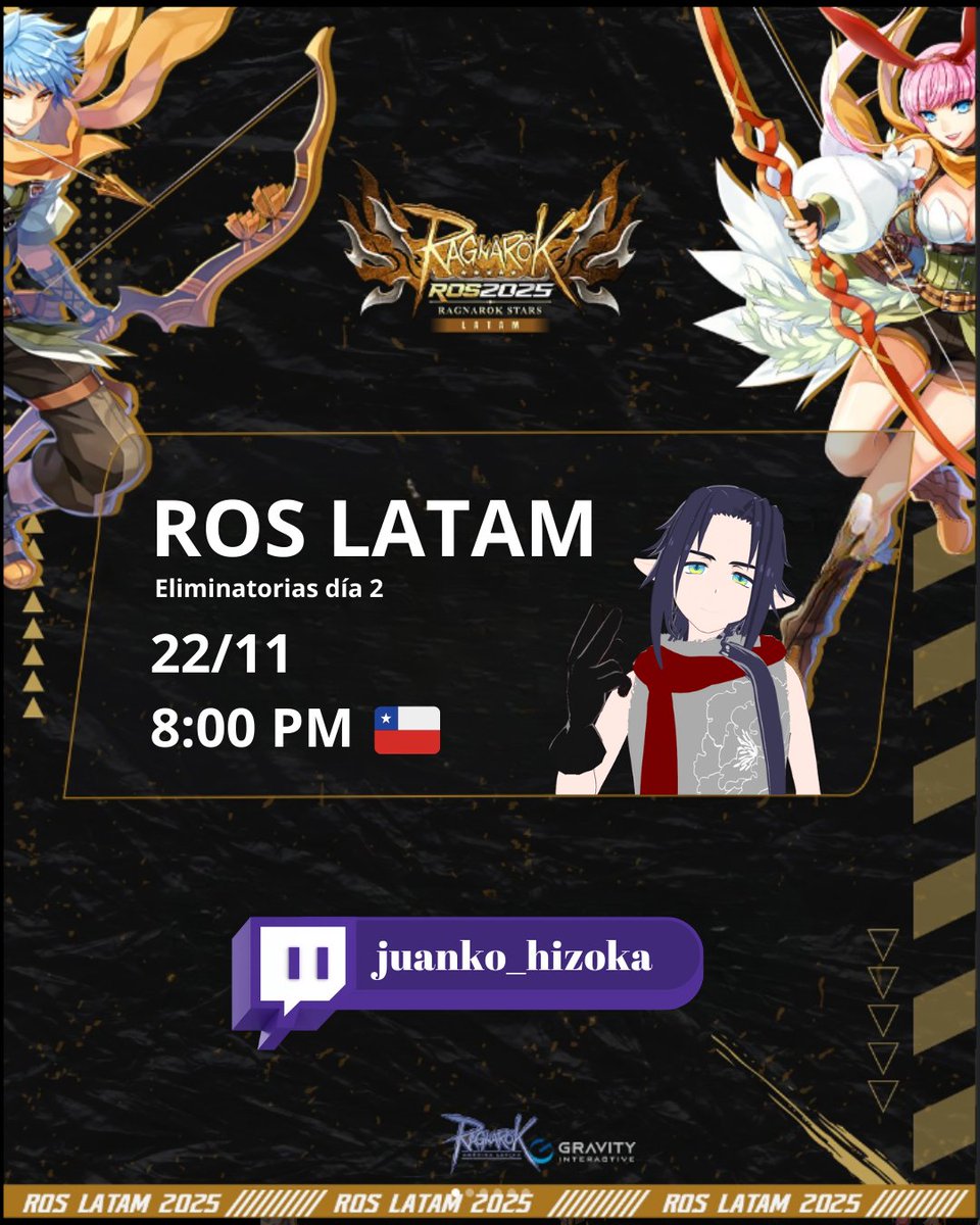 juanko_hizoka's tweet image. Hoy continuamos con el segundo día de eliminatorias en el evento Ragnarok Online Stars 2025.

Seguiremos sin entender mucho pero la pasamos bien (?) :D

Hoy 8:00PM de Chile en mi canal de twitch