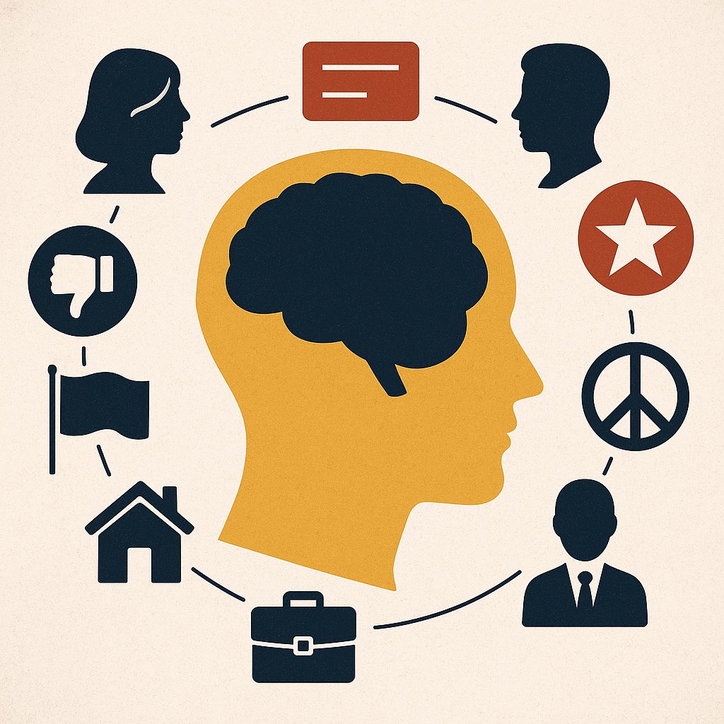 Su_Masal_Ebru's tweet image. Birey çevresindeki uyaranları doğrudan değil, kendi bilişsel çerçevesiyle anlamlandırır. Sosyal ilişkilerden ideolojiye, her şey içsel şemalarla etkileşip özgün bir algı ve tutum seti yaratır.
&quot;Dış dünya her seferinde yeniden yorumlanır&quot;.
#Algı #tutum #zihin #içseldünya #düşünce