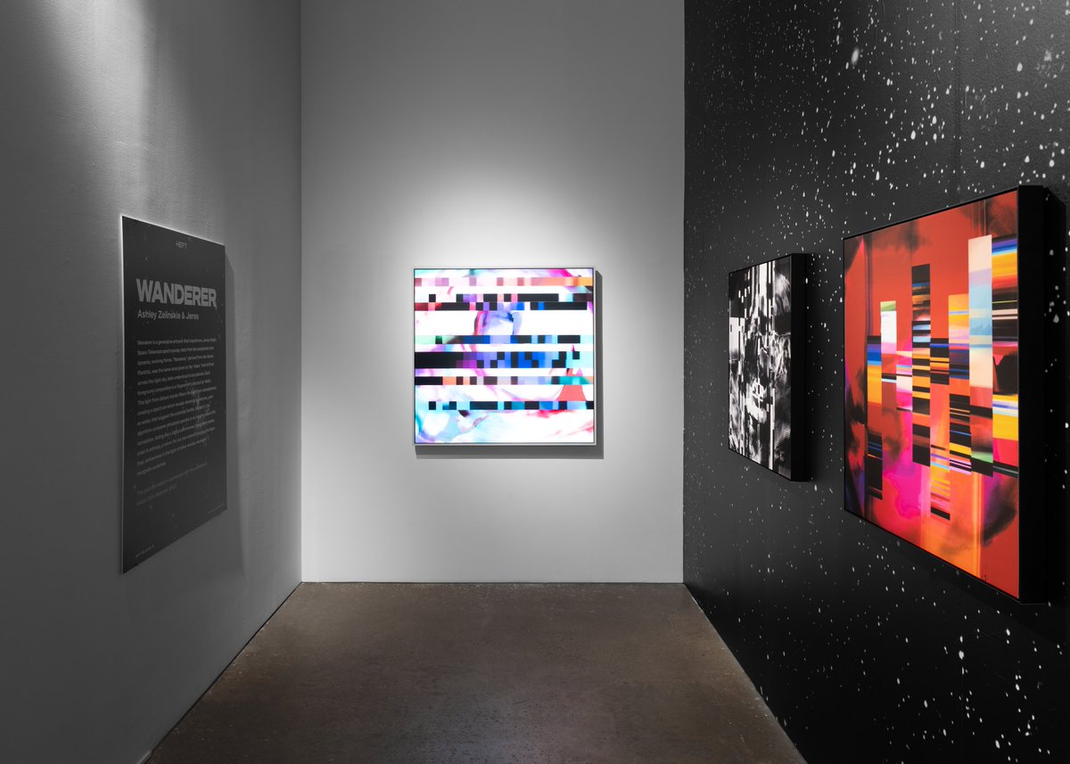 heft_gallery's tweet image. WANDERER - Conversation.

Tonight 5–7pm at HEFT: join us for a conversation + reception celebrating Wanderer by Ashley Zelinskie &amp;amp; Jeres, created with scientists from NASA/ESA Webb &amp;amp; STScI. 

Hear from the artists and Dr. Sarah Kendrew as they discuss the science + ideas behind…