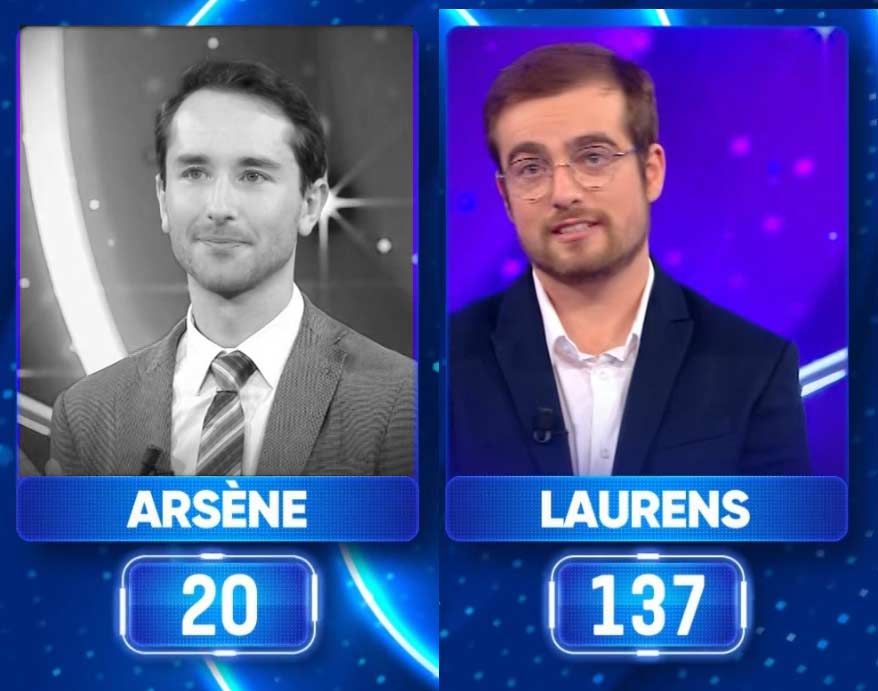 titi1960's tweet image. #Fin du #MatchAller de la finales des #Masters de #Noplp de @nagui du samedi 22/11/25 
C&apos;est #Laurens qui gagne le #MatchAller avec 103 000 € dans sa cagnotte
Maintenant le #MatchRetour #Arséne Vs #Laurens