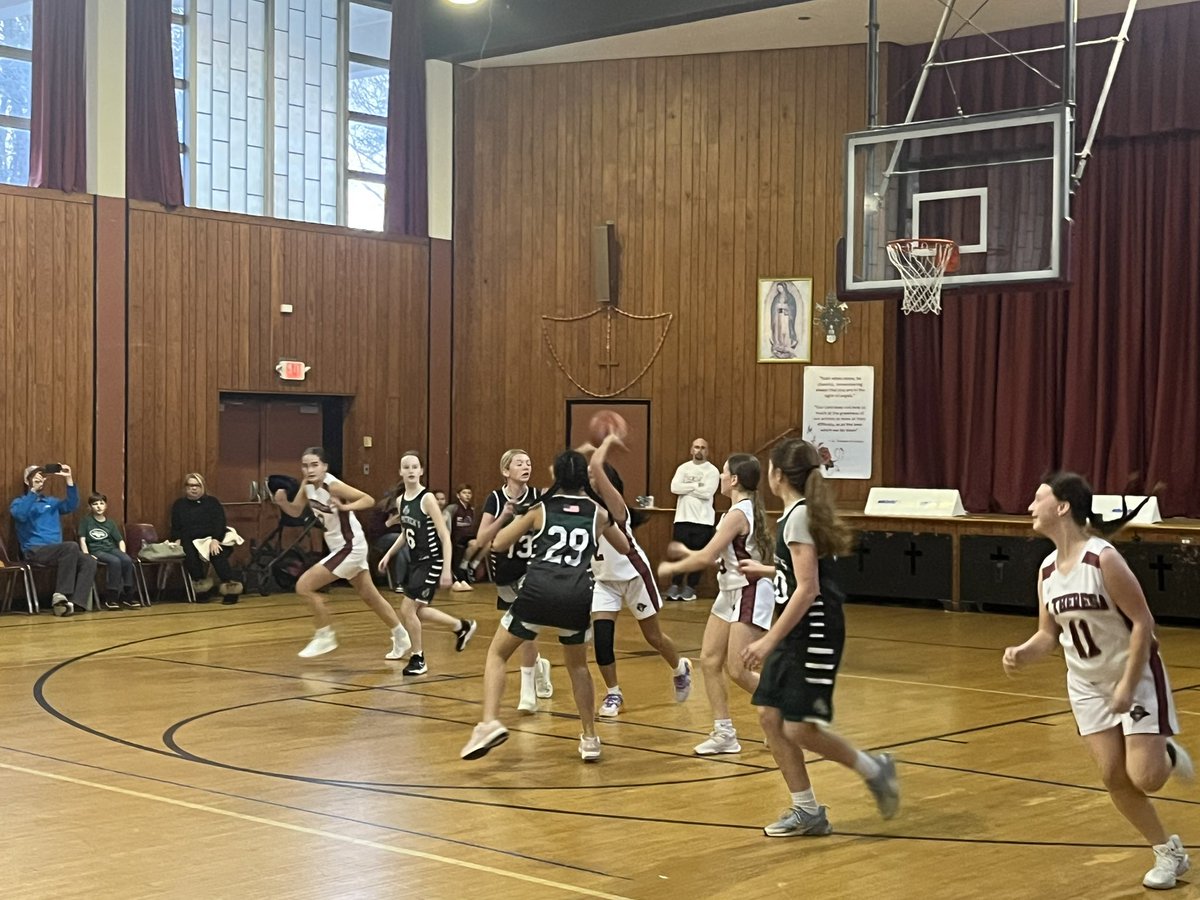 Some Gr 7/8 Girls Action to Start the Season! #StPatsPride #CYO 🏀