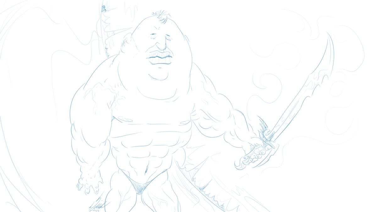 StringDini's tweet image. Sword's drawn.  #doodle #illustration