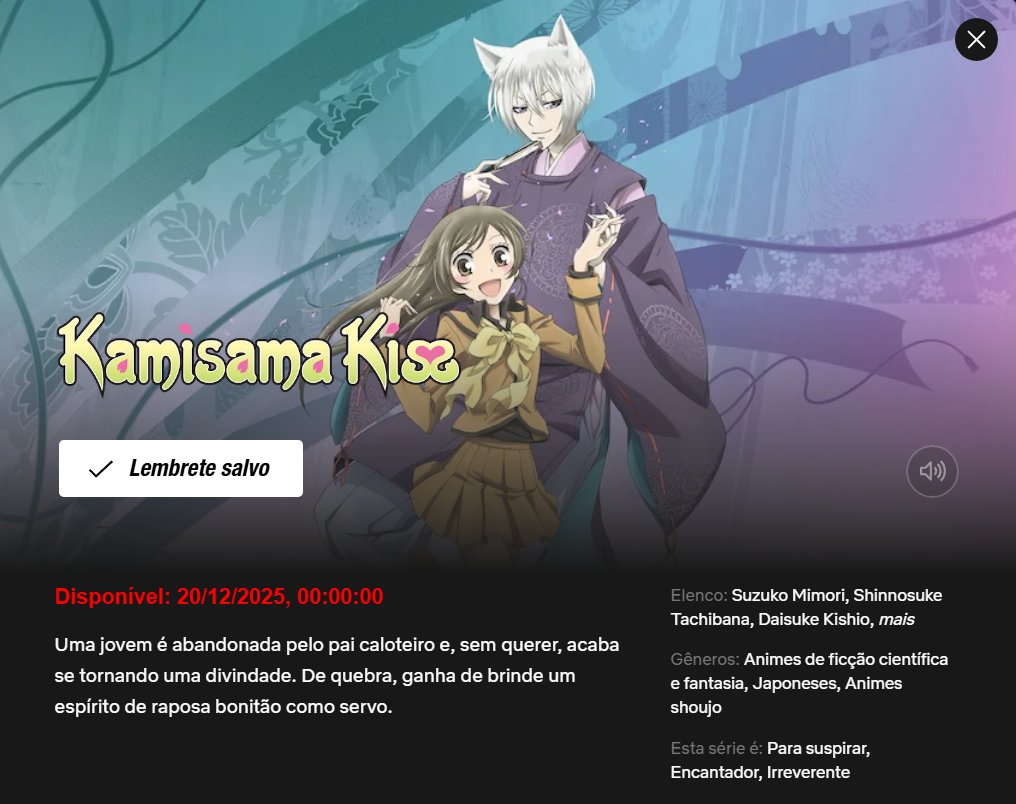 Yatogam1Oficial's tweet image. 🚨 Kamisama Kiss chega em 20 de Dezembro na @NetflixBrasil.