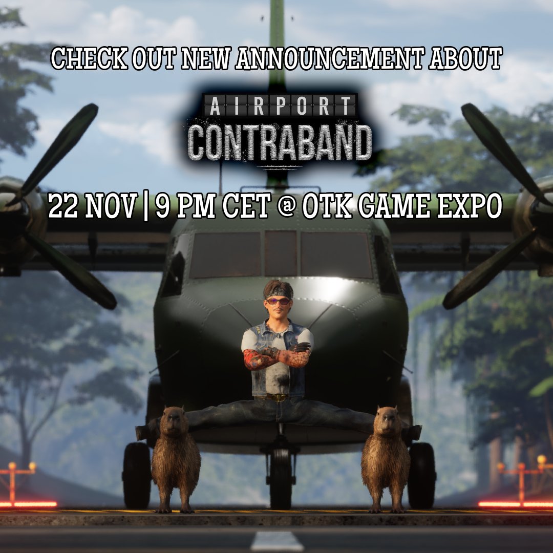 One of ours has wandered onto an airport runway riding… capybaras?

Come see what’s happening tonight at <a href="/OTKGamesExpo/">OTK Games Expo 👑</a> featuring Airport Contraband ✈️

🔗 twitch.tv/OTKnetwork 
🔗 youtube.com/@OTKgamesexpo